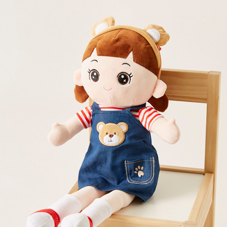 Juniors Doll with Bear Detail - 60 cms
