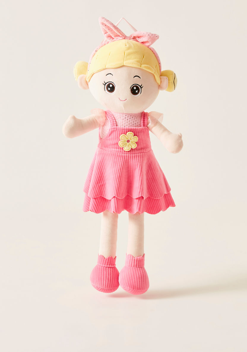 Juniors Pink Dress Rag Doll with Flower - 60 cms-Dolls and Playsets-image-3