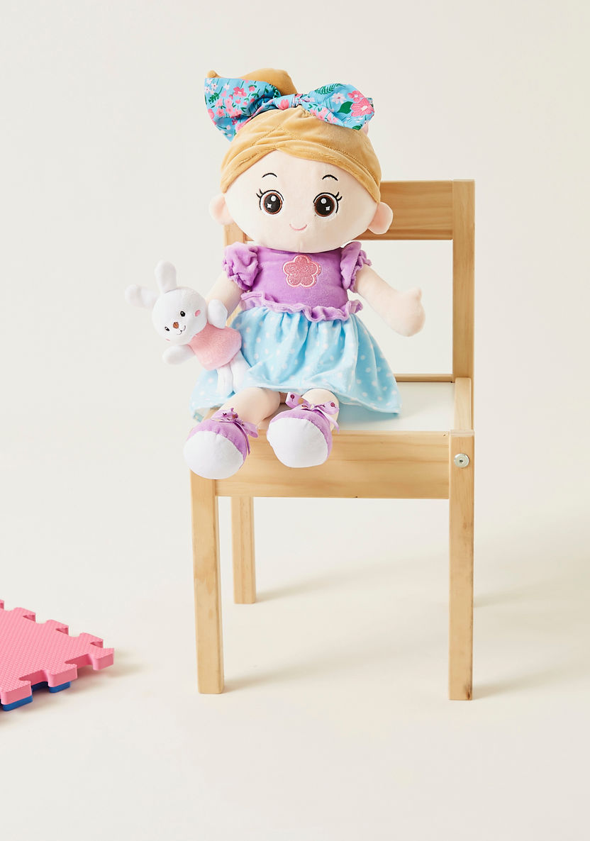 Juniors Purple and Blue Dress Doll with Rabbit - 60 cms-Dolls and Playsets-image-0