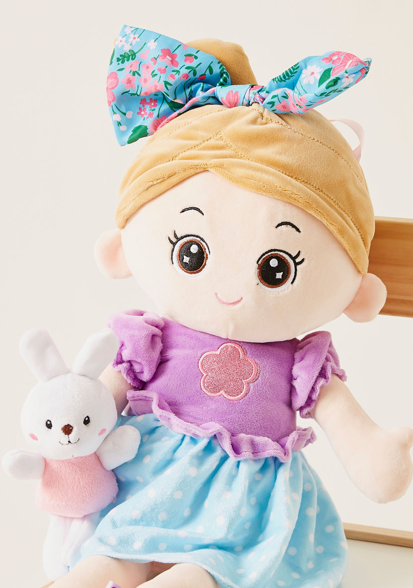 Juniors Purple and Blue Dress Doll with Rabbit - 60 cms-Dolls and Playsets-image-1