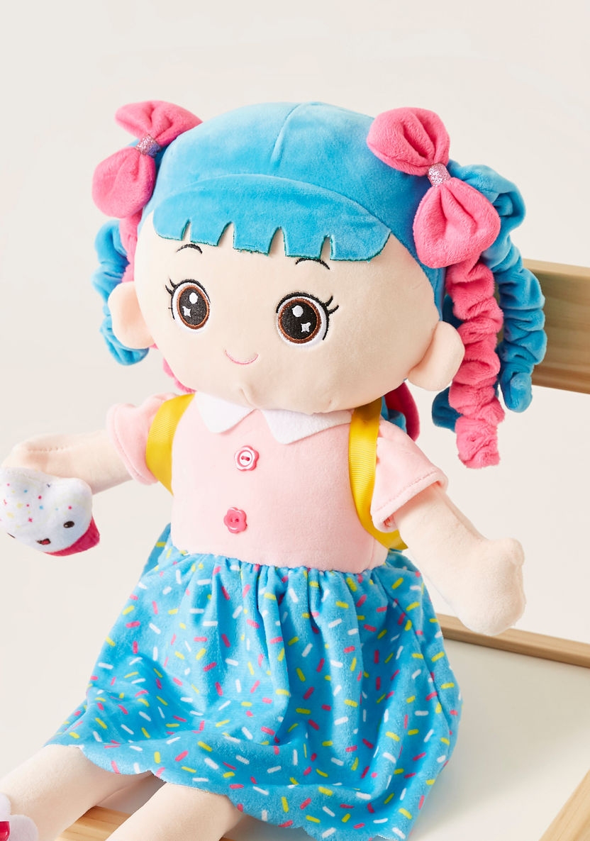 Juniors Pink and Blue Dress Rag Doll with Cake - 60 cms-Dolls and Playsets-image-1