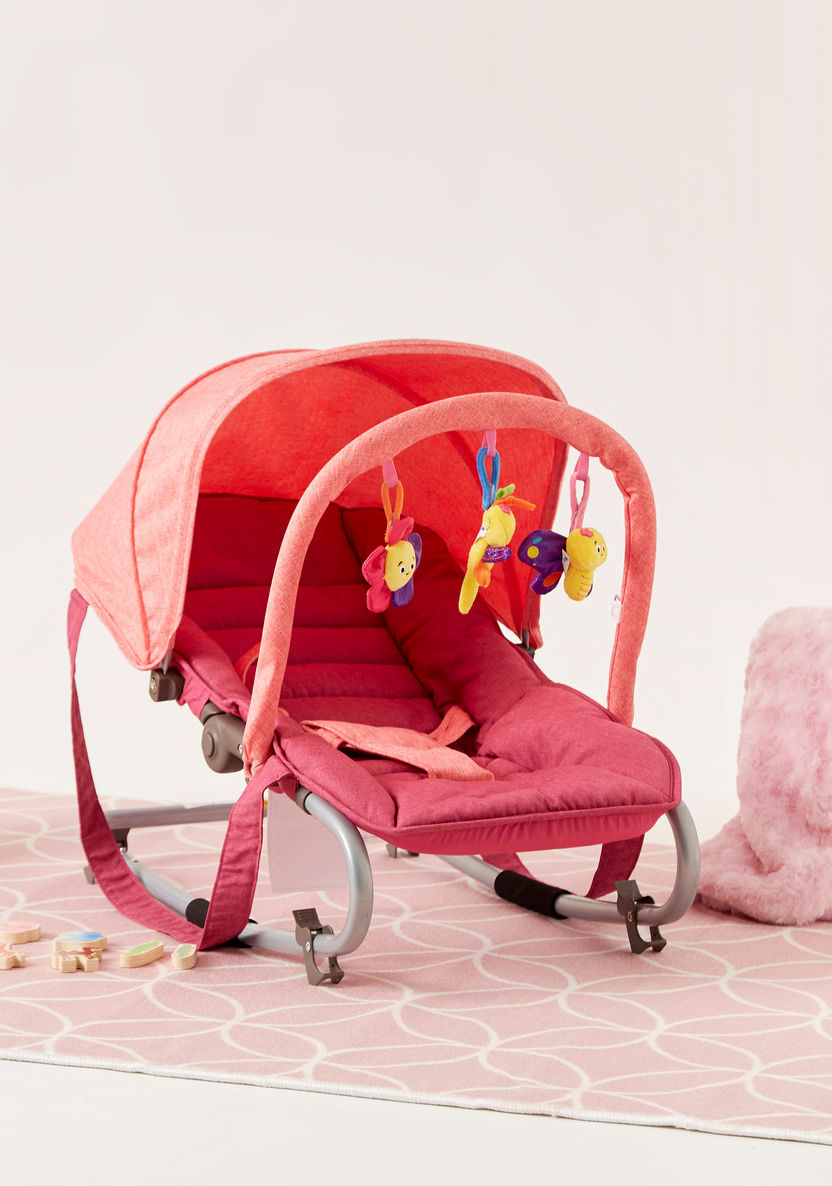 Juniors Coral Baby Rocker with Canopy-Infant Activity-image-0