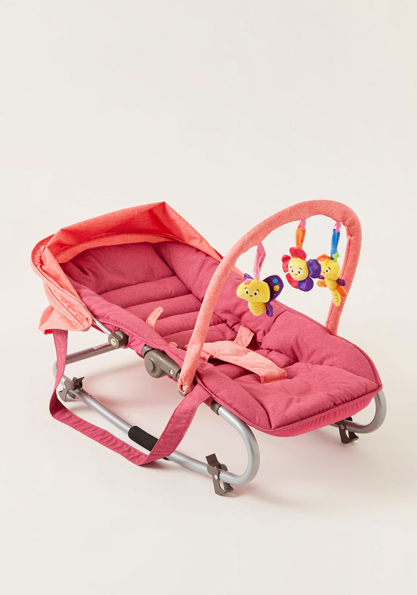 Juniors Coral Baby Rocker with Canopy-Infant Activity-image-2