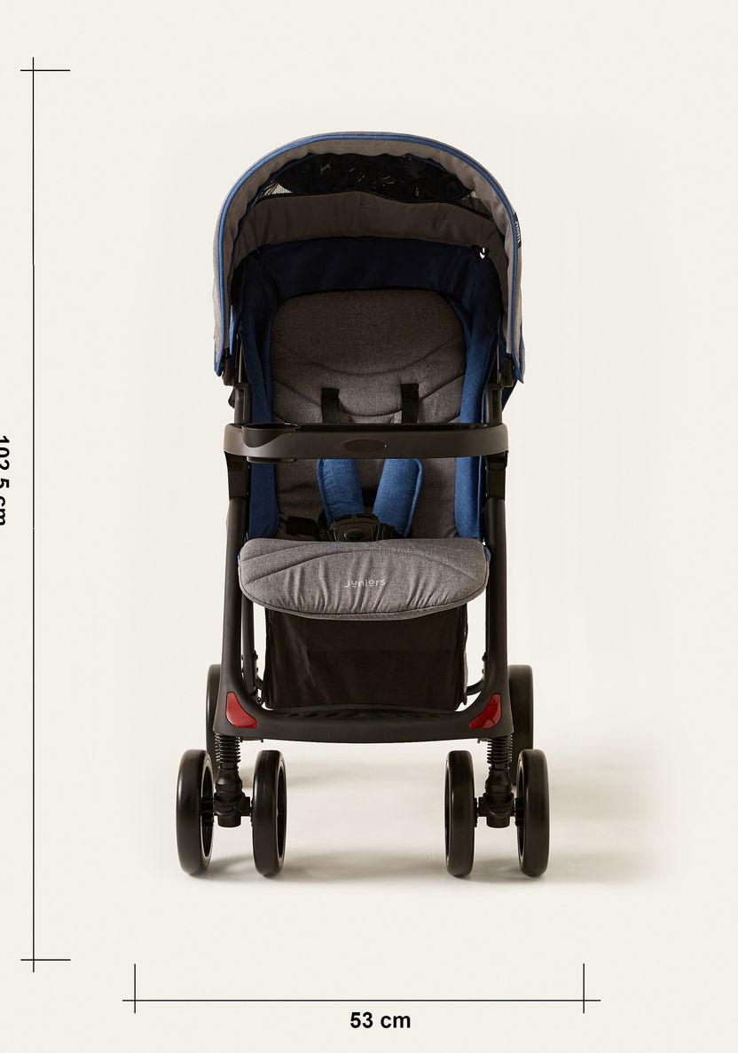 Juniors Maxim Grey and Blue Stroller with Car Seat Travel System (Upto 3 years)-Modular Travel Systems-image-14