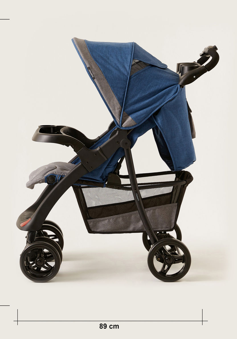 Juniors Maxim Grey and Blue Stroller with Car Seat Travel System (Upto 3 years)-Modular Travel Systems-image-15