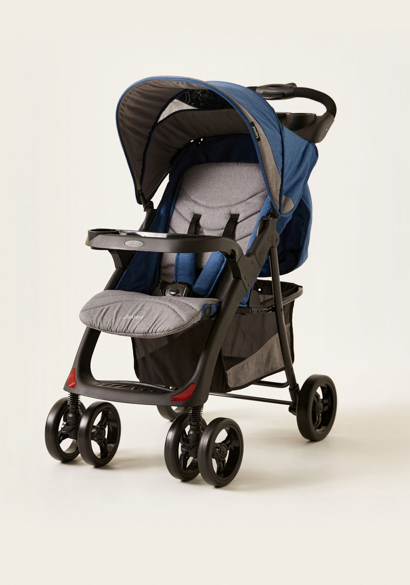 Juniors Maxim Grey and Blue Stroller with Car Seat Travel System (Upto 3 years)-Modular Travel Systems-image-1