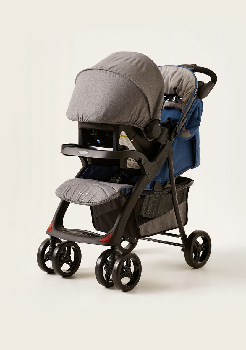 Juniors Maxim Grey and Blue Stroller with Car Seat Travel System (Upto 3 years)-Modular Travel Systems-image-3