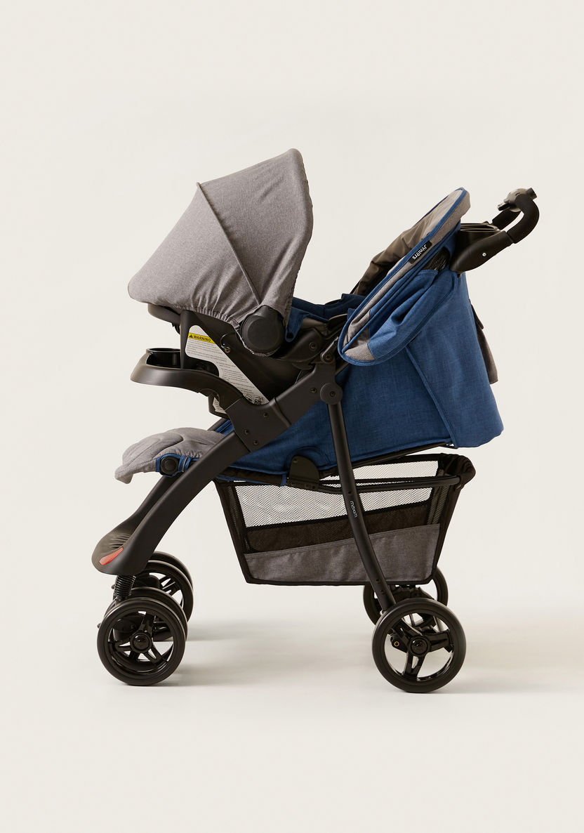 Juniors Maxim Grey and Blue Stroller with Car Seat Travel System (Upto 3 years)-Modular Travel Systems-image-4