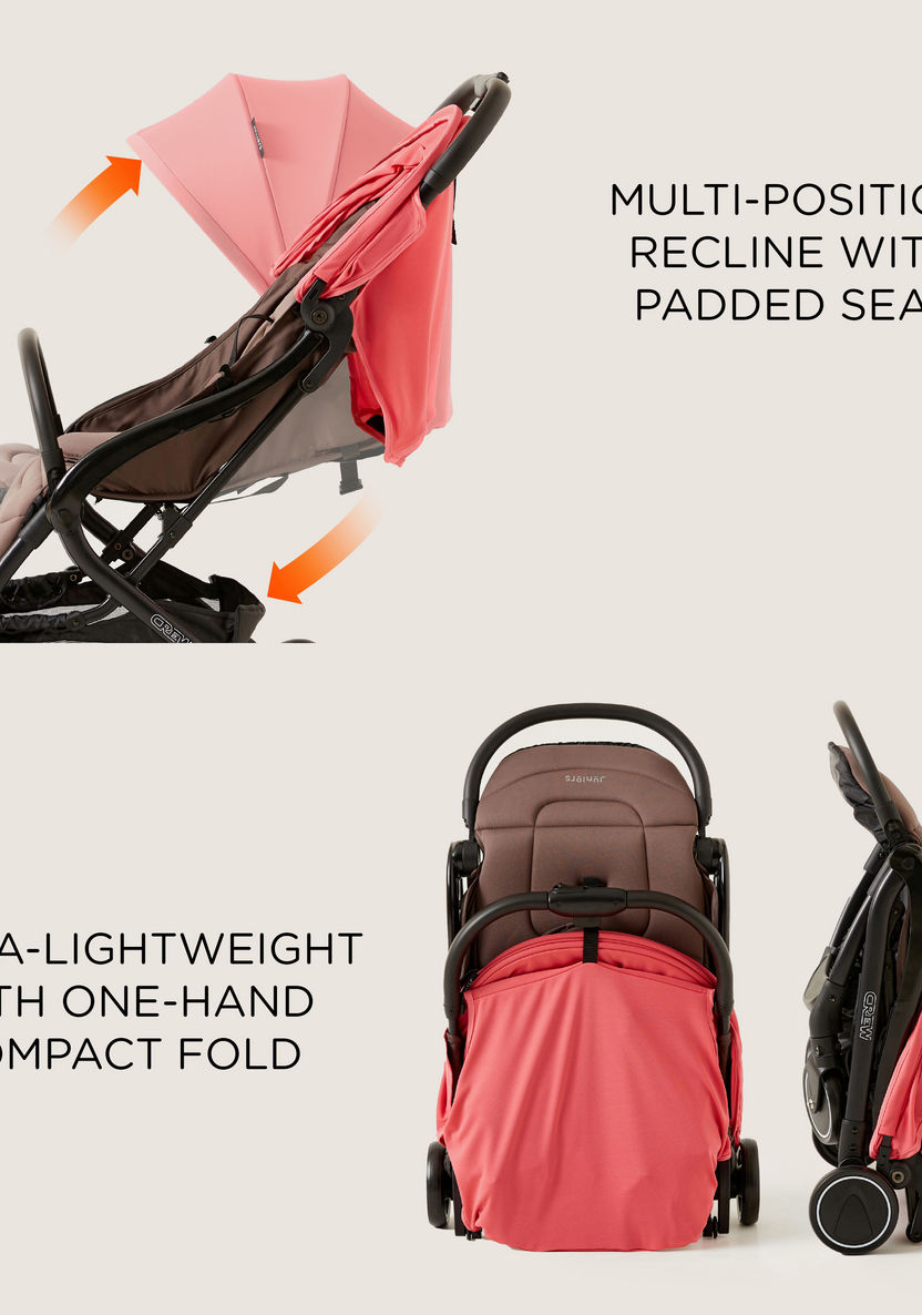  Juniors Crew 3 Fold Peach Travel Stroller with Car Seat Travel System (Upto 3 years)-Modular Travel Systems-image-13
