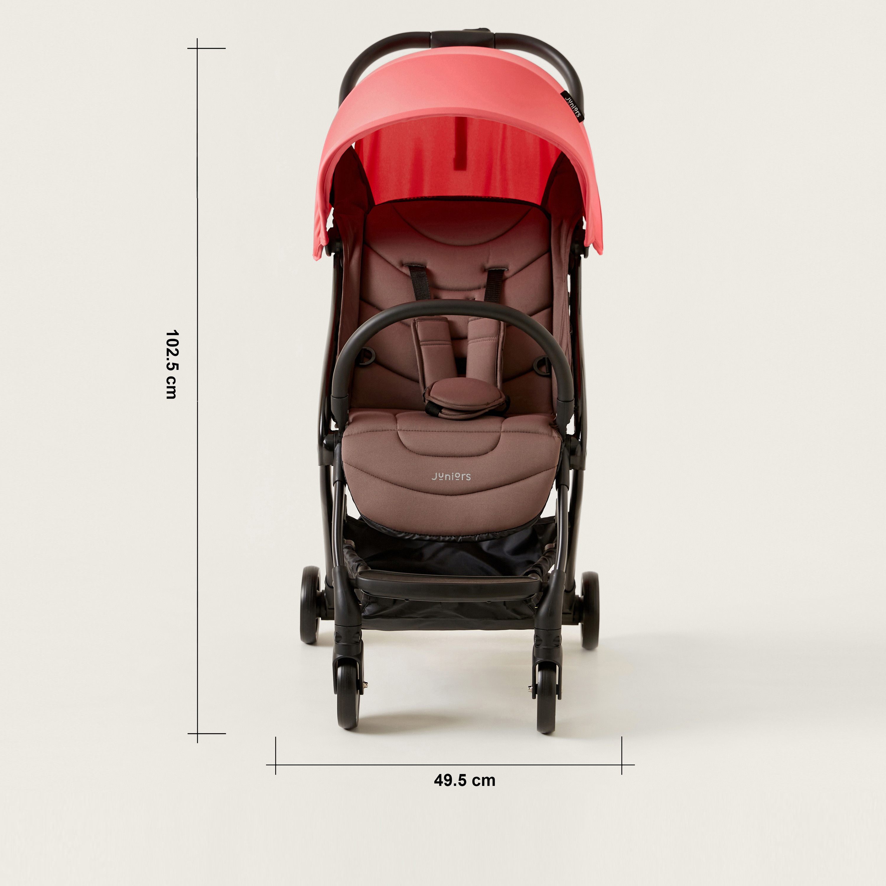  Juniors Crew 3 Fold Peach Travel Stroller with Car Seat Travel System (Upto 3 years)-baby-gear-strollersandprams-travelsystems-image-16