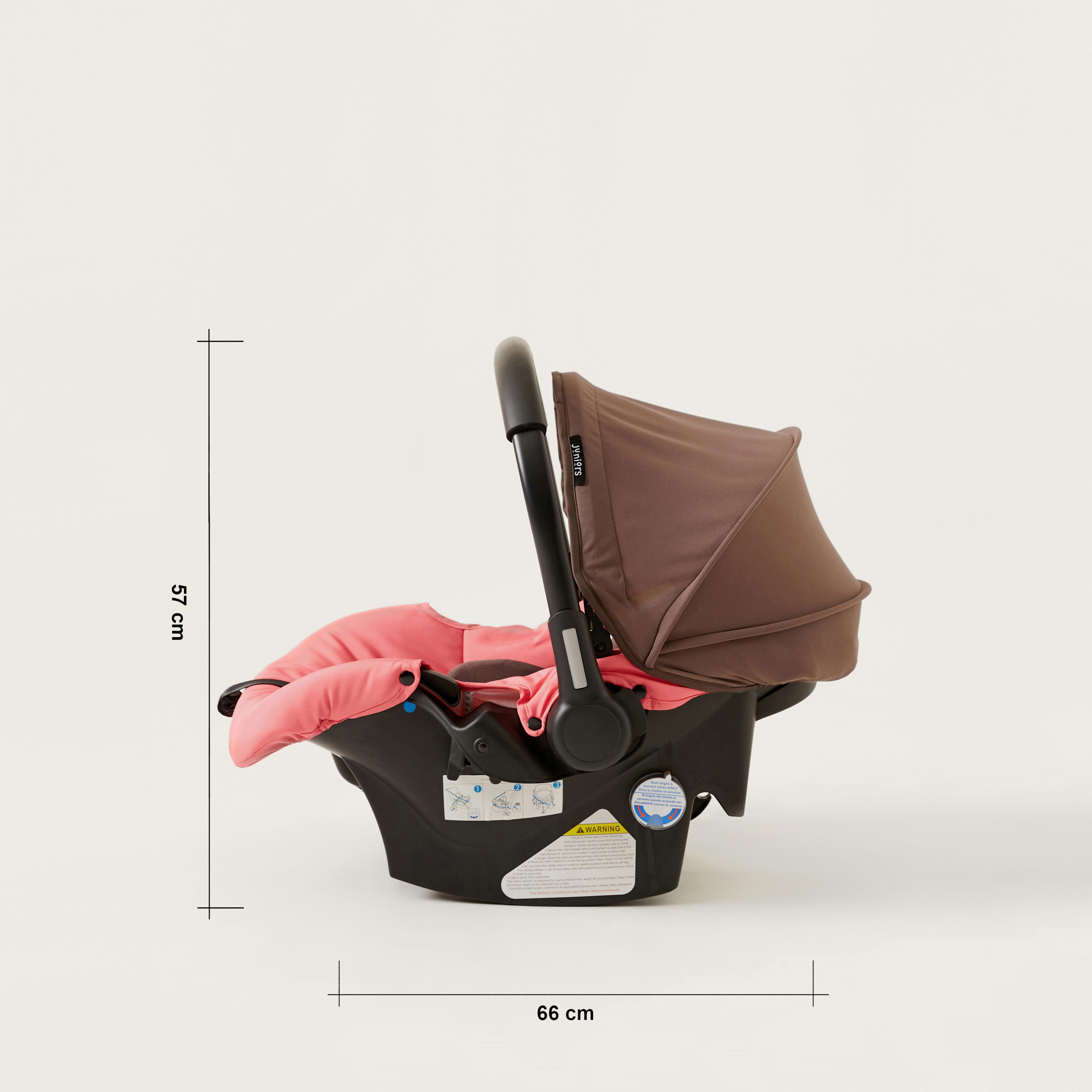  Juniors Crew 3 Fold Peach Travel Stroller with Car Seat Travel System (Upto 3 years)-baby-gear-strollersandprams-travelsystems-image-20