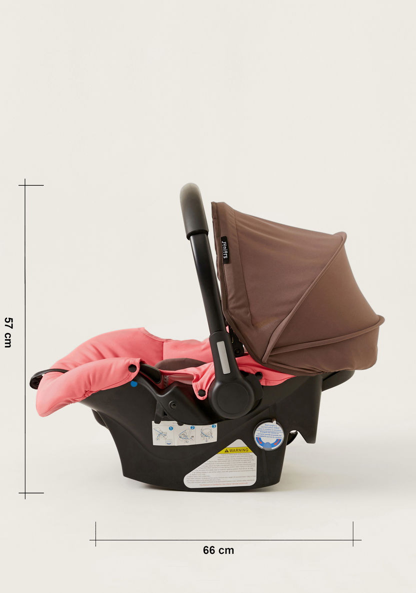  Juniors Crew 3 Fold Peach Travel Stroller with Car Seat Travel System (Upto 3 years)-Modular Travel Systems-image-19