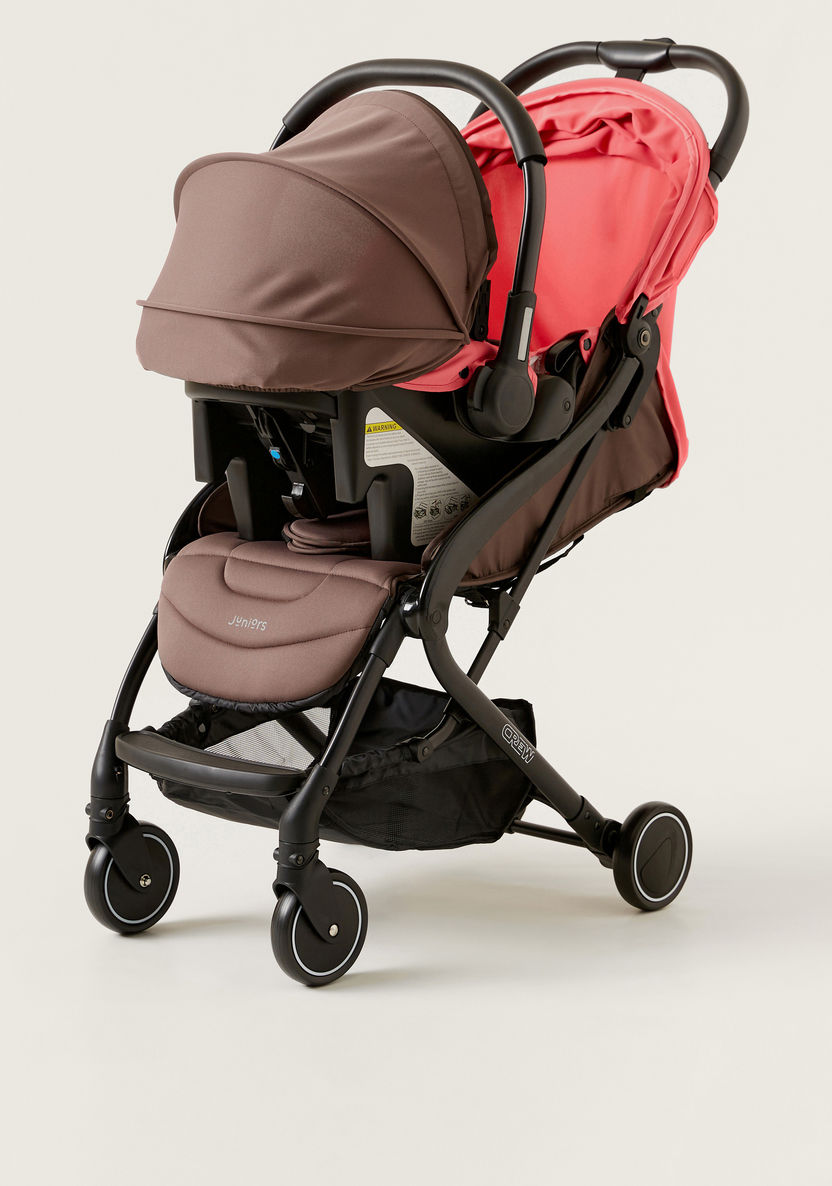  Juniors Crew 3 Fold Peach Travel Stroller with Car Seat Travel System (Upto 3 years)-Modular Travel Systems-image-3