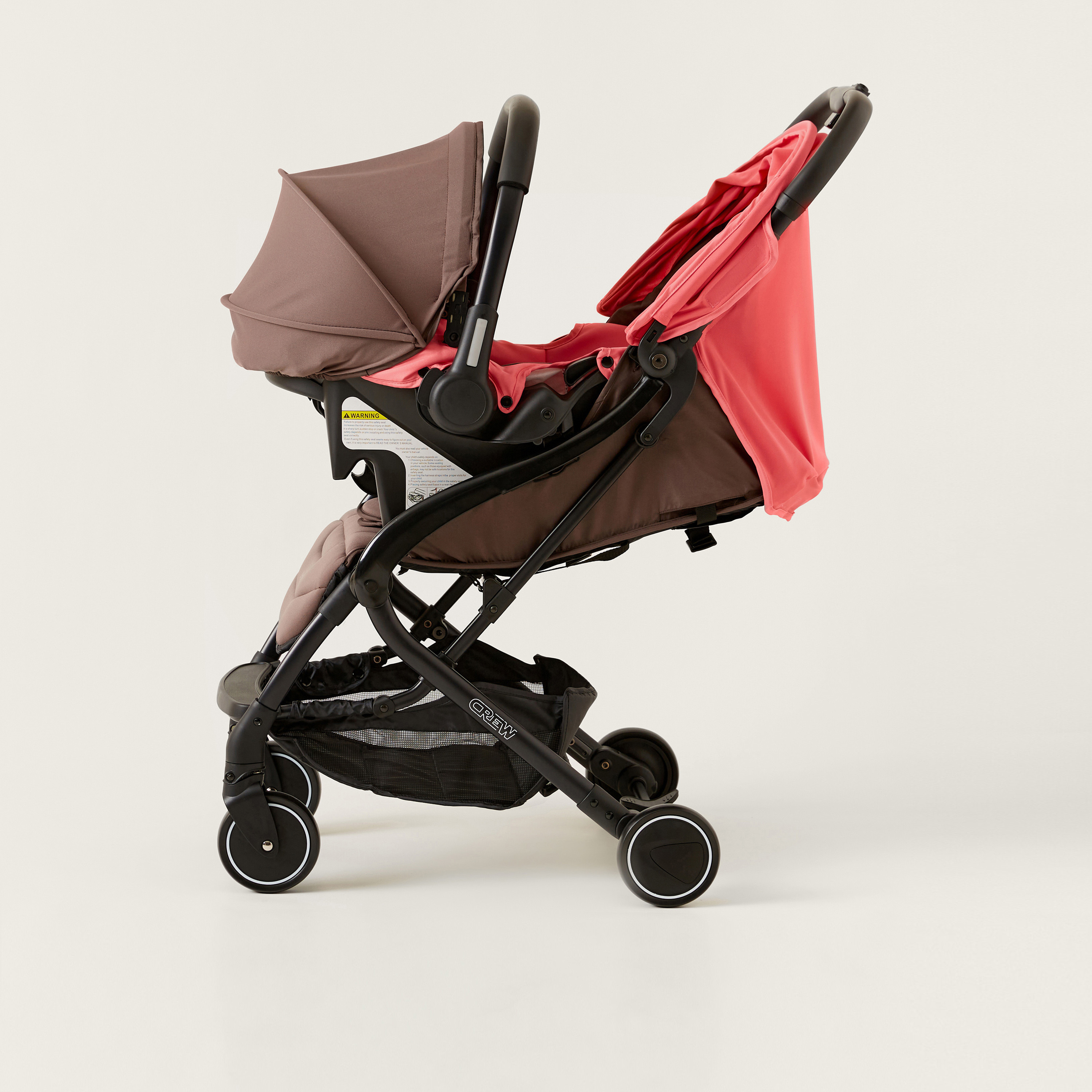  Juniors Crew 3 Fold Peach Travel Stroller with Car Seat Travel System (Upto 3 years)-baby-gear-strollersandprams-travelsystems-image-5