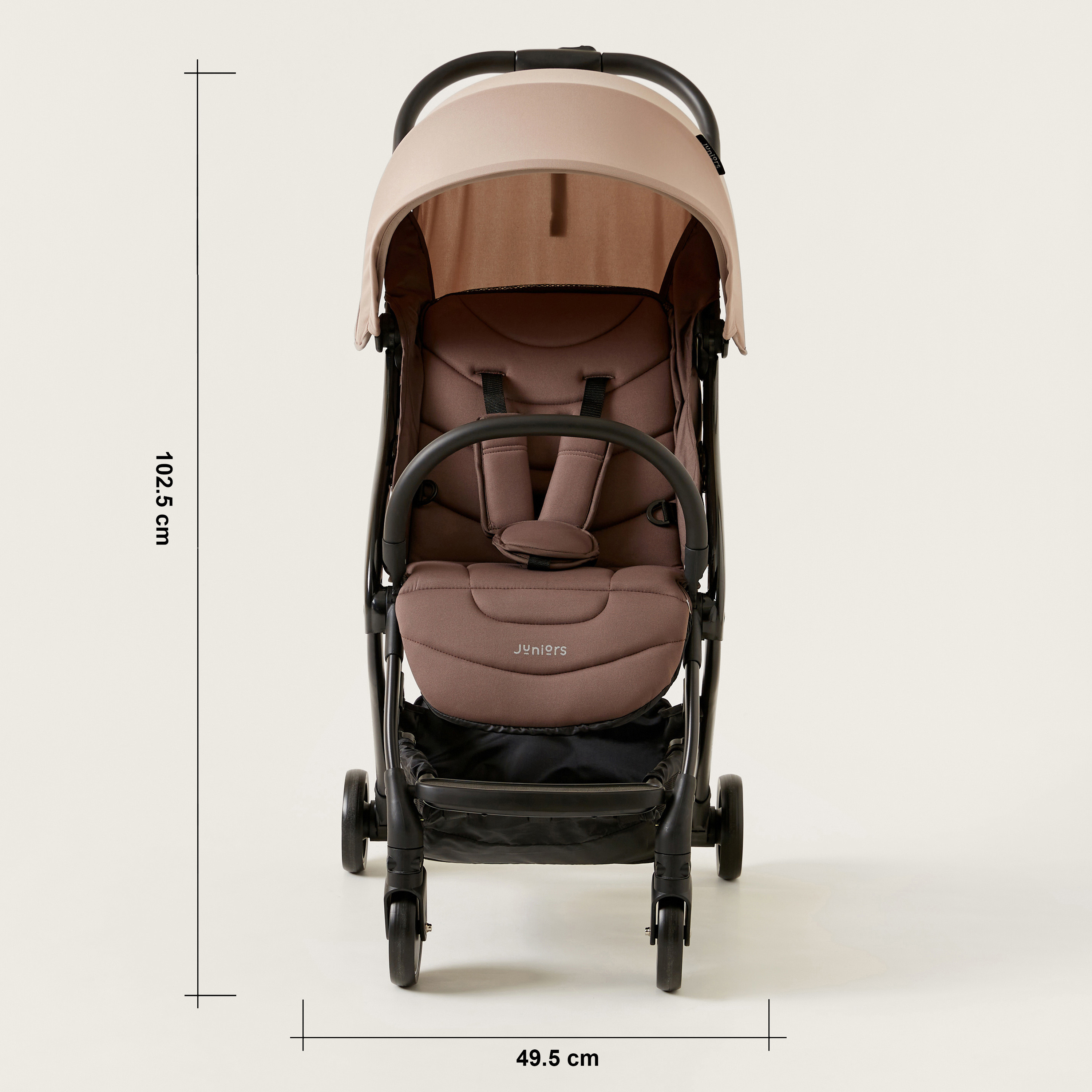 Juniors Crew 3-Fold Beige Travel Stroller with Car Seat (Upto 3 years)-baby-gear-strollersandprams-travelsystems-image-14