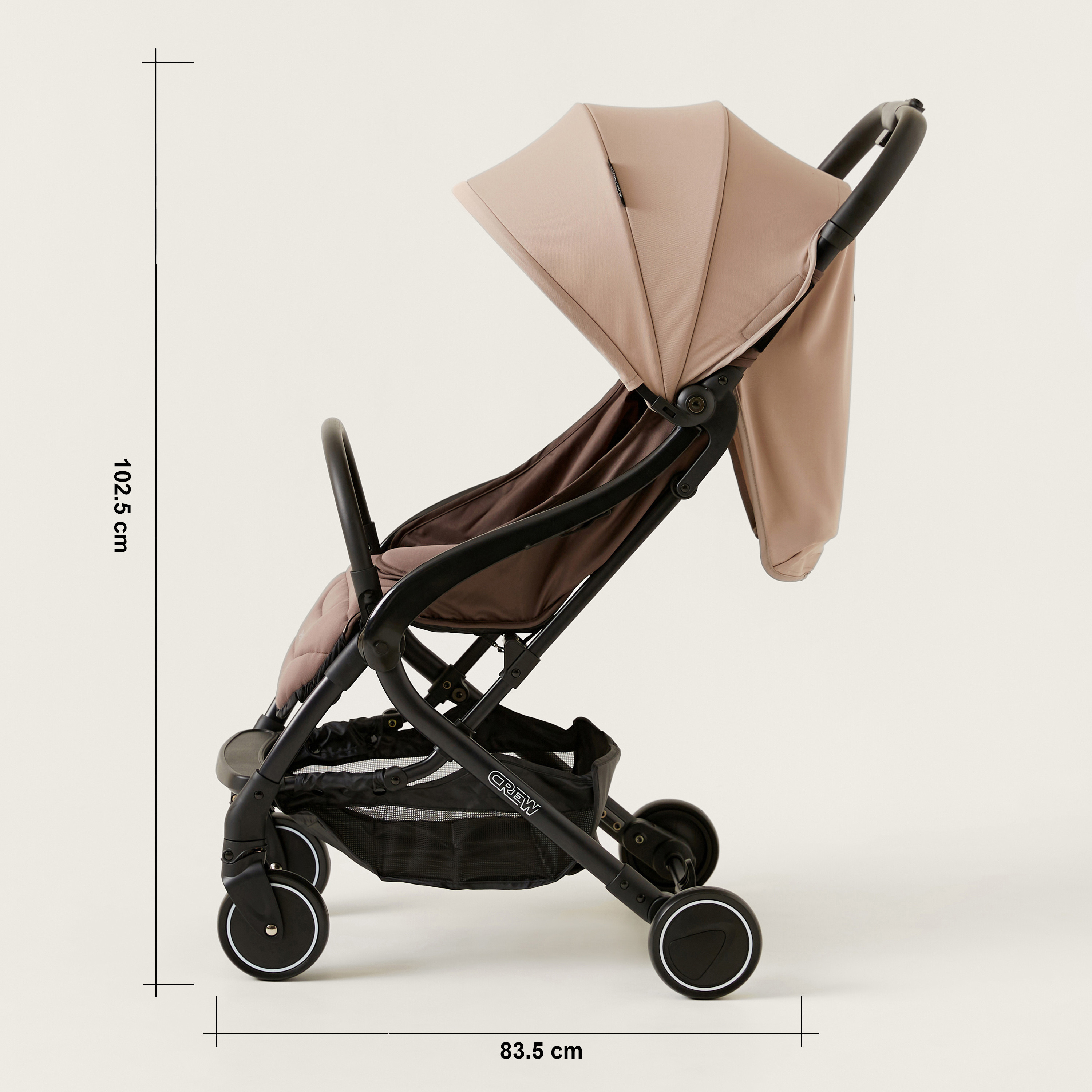 Juniors Crew 3-Fold Beige Travel Stroller with Car Seat (Upto 3 years)-baby-gear-strollersandprams-travelsystems-image-15