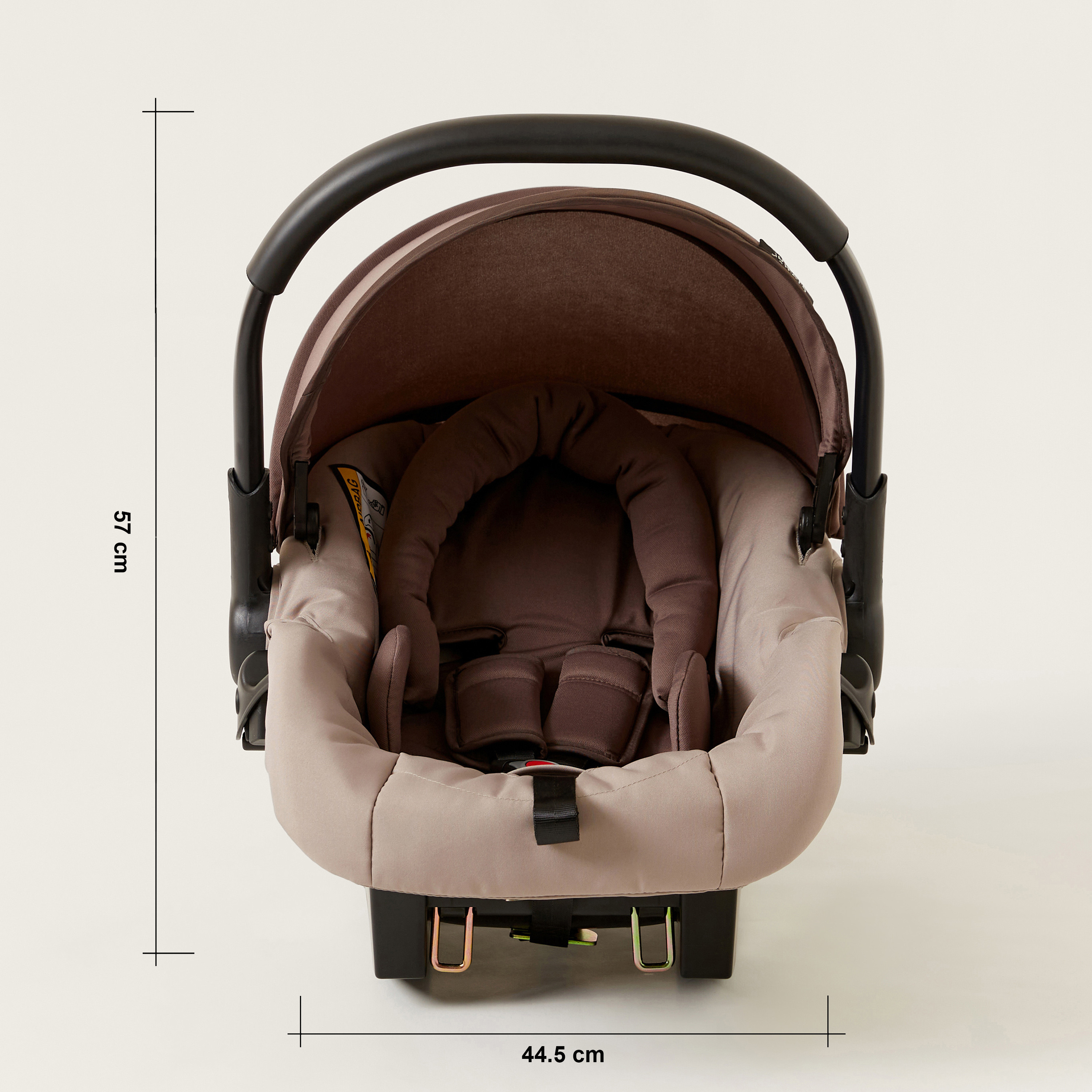 Juniors Crew 3-Fold Beige Travel Stroller with Car Seat (Upto 3 years)-baby-gear-strollersandprams-travelsystems-image-17