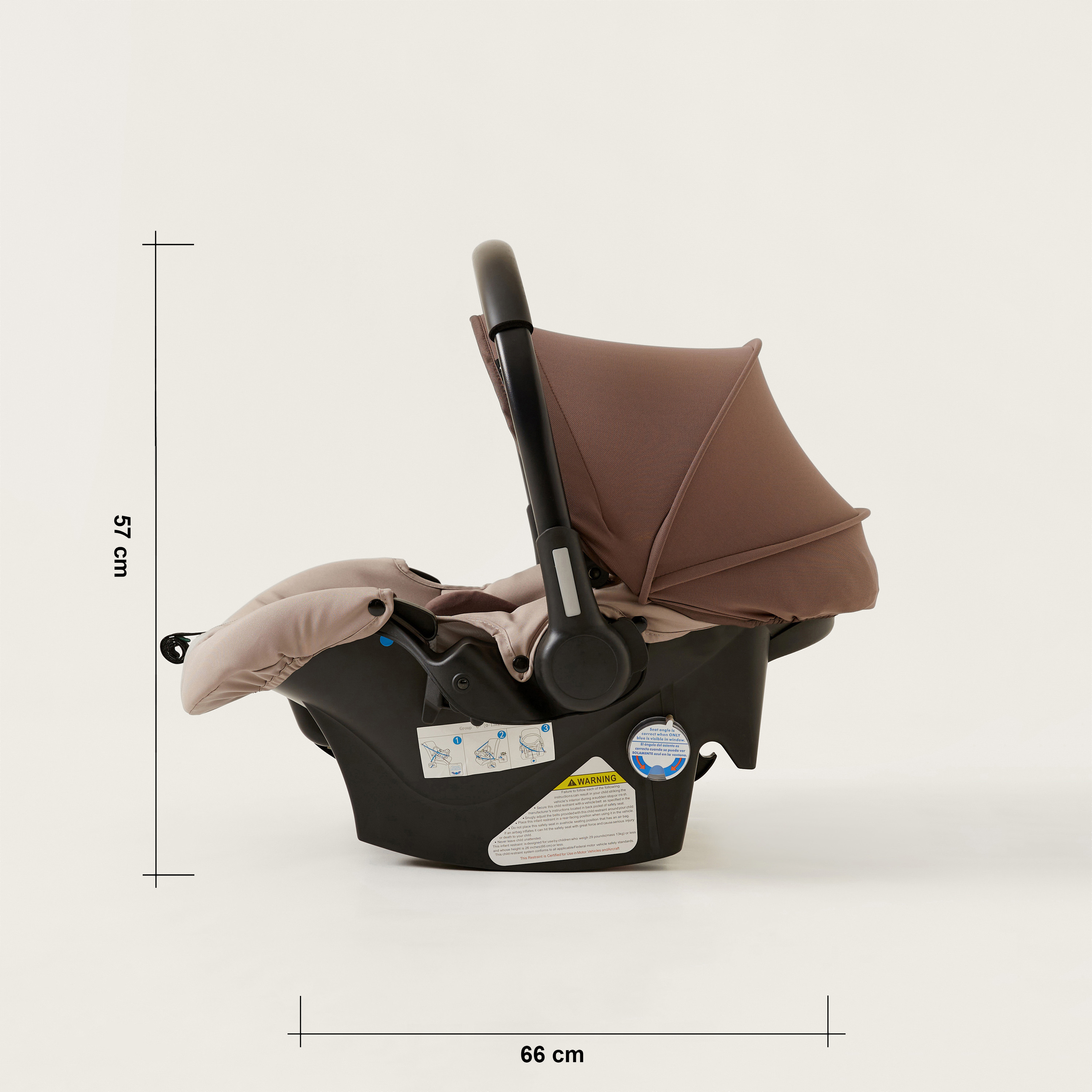 Juniors Crew 3-Fold Beige Travel Stroller with Car Seat (Upto 3 years)-baby-gear-strollersandprams-travelsystems-image-18