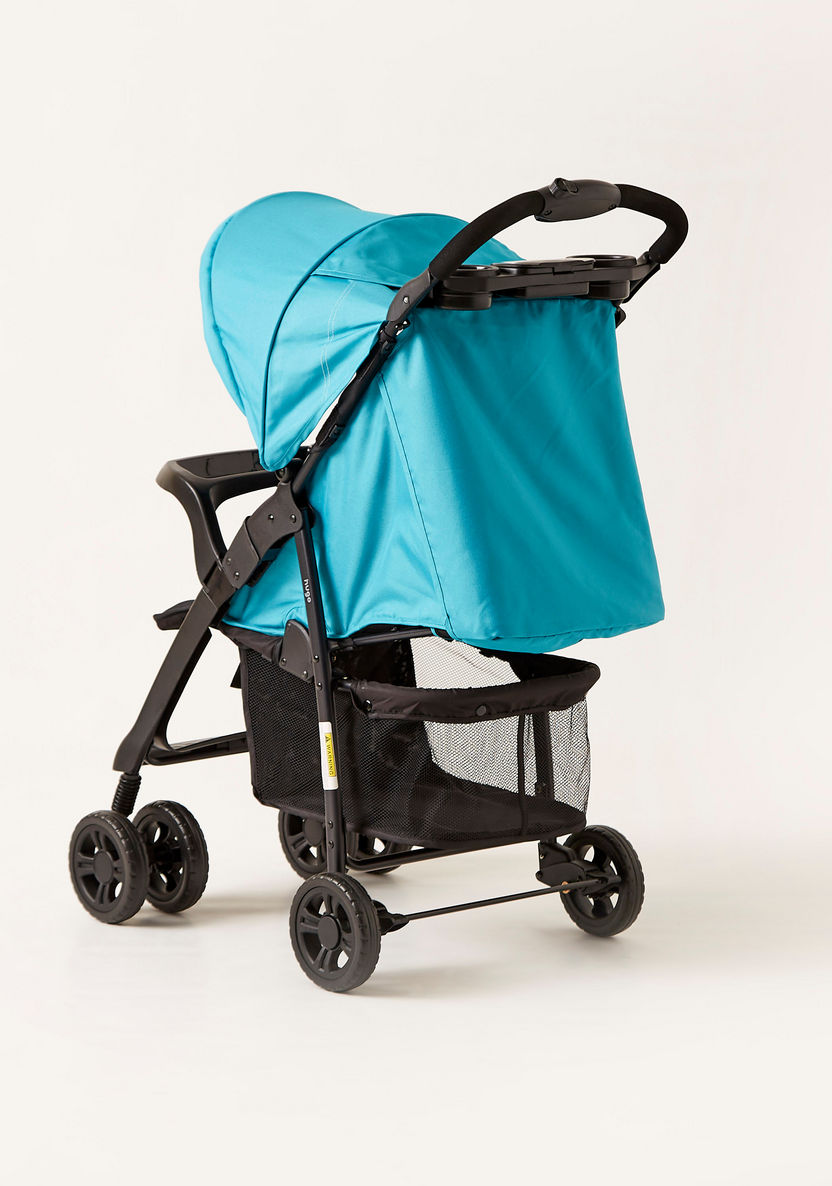  Juniors Hugo Blue Baby Stroller with Sun Canopy and Shopping Basket (Upto 3 years)-Strollers-image-2