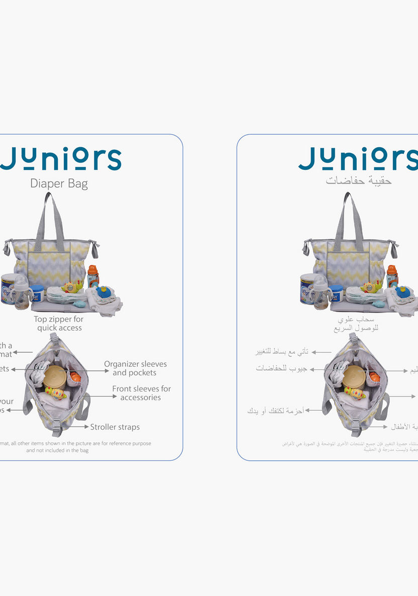 Juniors Chevron Print Diaper Bag with Zip Closure-Diaper Bags-image-7