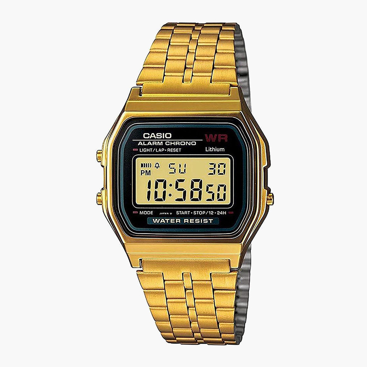 A159WGEA-1DF- راقب حزام ستانليس ستيل رقميّة ذهبي ملك الرجال كاسيو-men-watchesandjewellery-watches-image-1