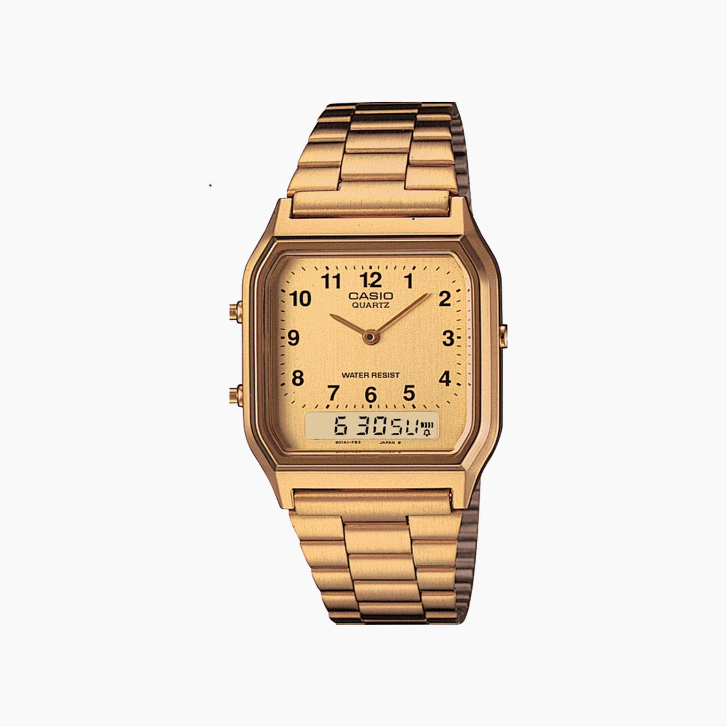 Casio Gold Analog-Digital Stainless Steel Strap Watch | AQ-230GA-9BMQ | 30 MM-men-watchesandjewellery-watches-image-1