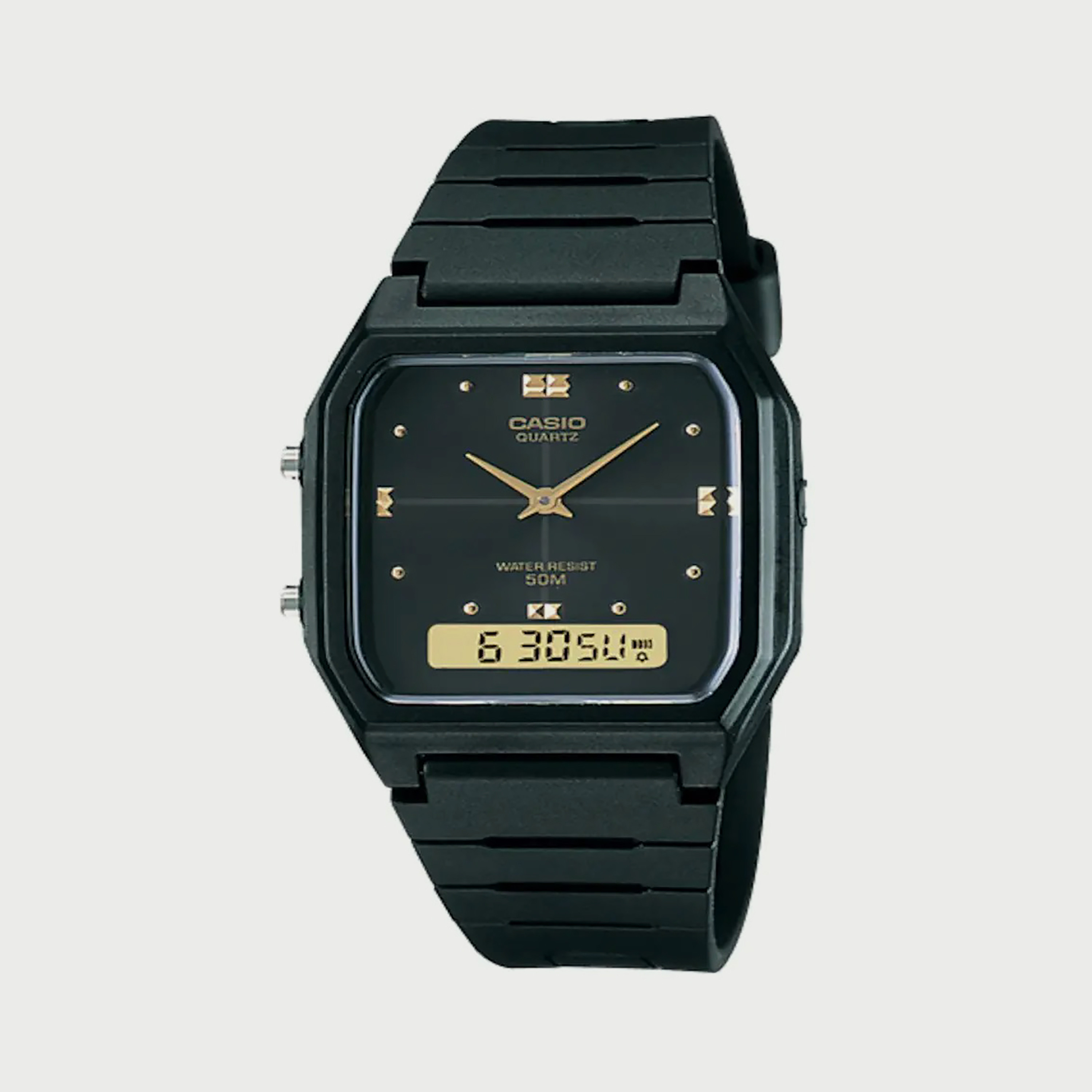 ساعة أنالوج من كاسيو سوداء رقمية بسوار سيليكون للرجال AW-48HE-1AVDF-men-watchesandjewellery-watches-image-1