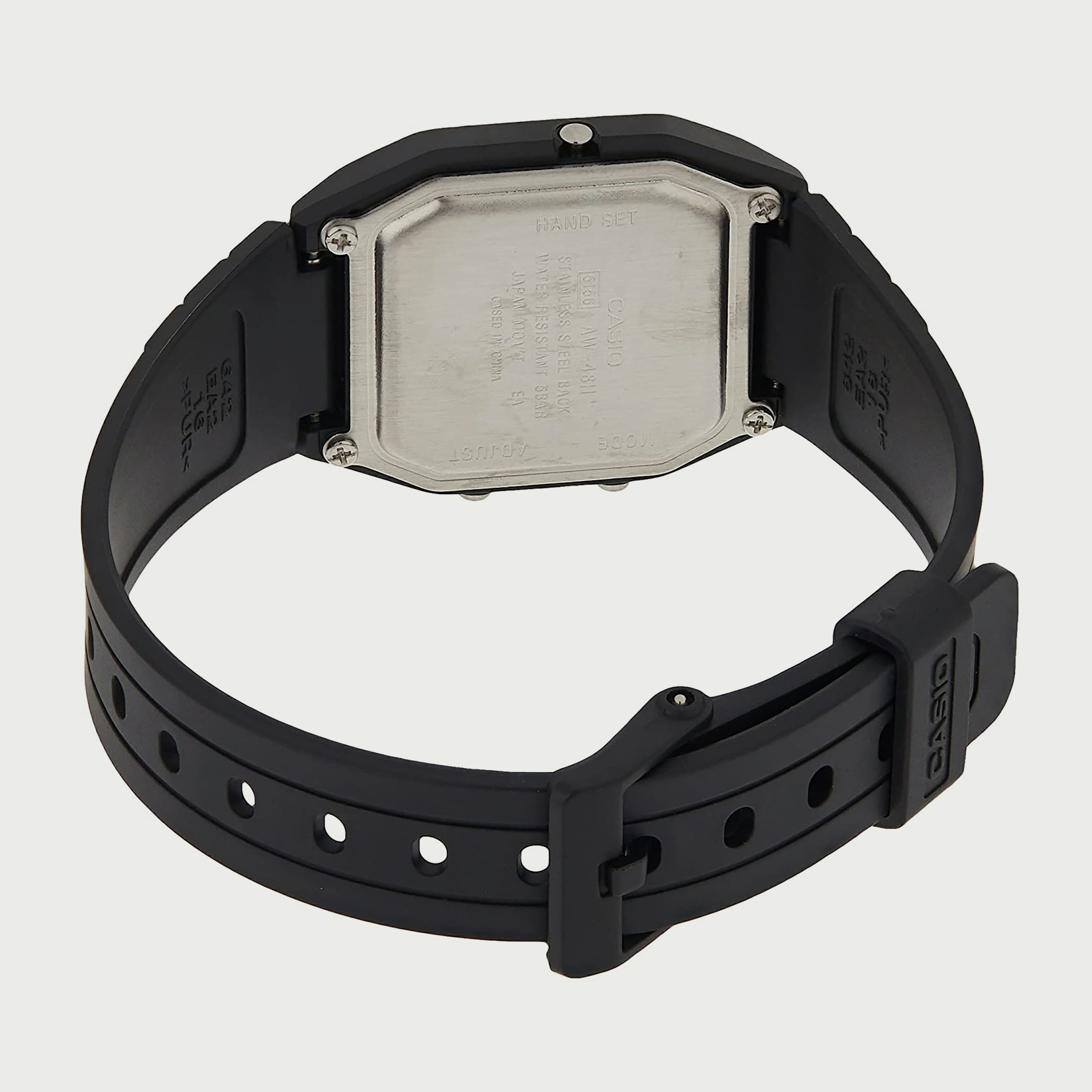 ساعة أنالوج من كاسيو سوداء رقمية بسوار سيليكون للرجال AW-48HE-1AVDF-men-watchesandjewellery-watches-image-3
