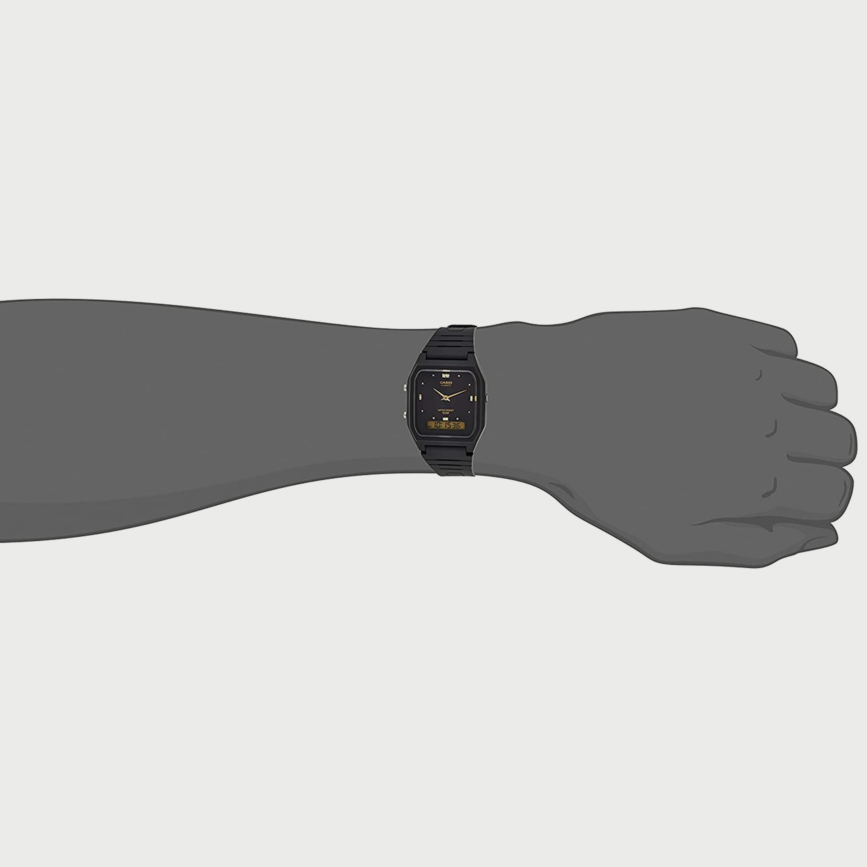 ساعة أنالوج من كاسيو سوداء رقمية بسوار سيليكون للرجال AW-48HE-1AVDF-men-watchesandjewellery-watches-image-5