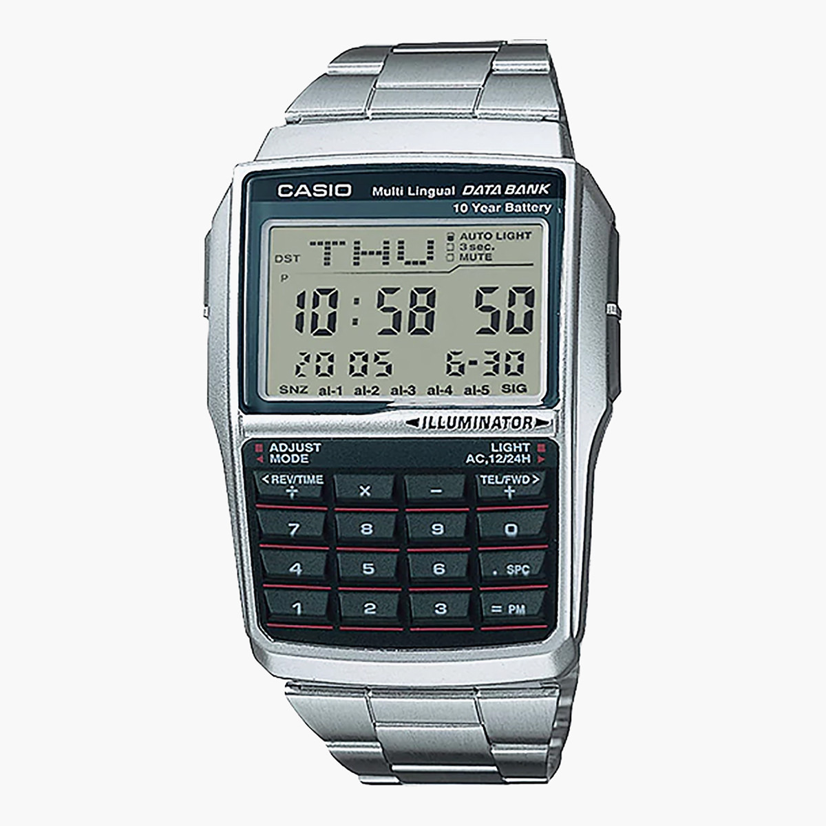 Casio Men's Silver Digital Resin Strap Watch -DBC-32D-1ADF-men-watchesandjewellery-watches-image-1
