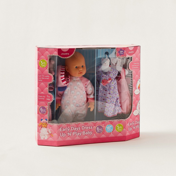 Juniors Early Days Dress up and Play Baby Doll - 40 cms