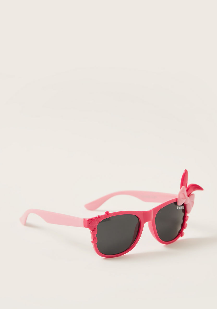 Charmz Solid Sunglass with Bow Accent-Sunglasses-image-0