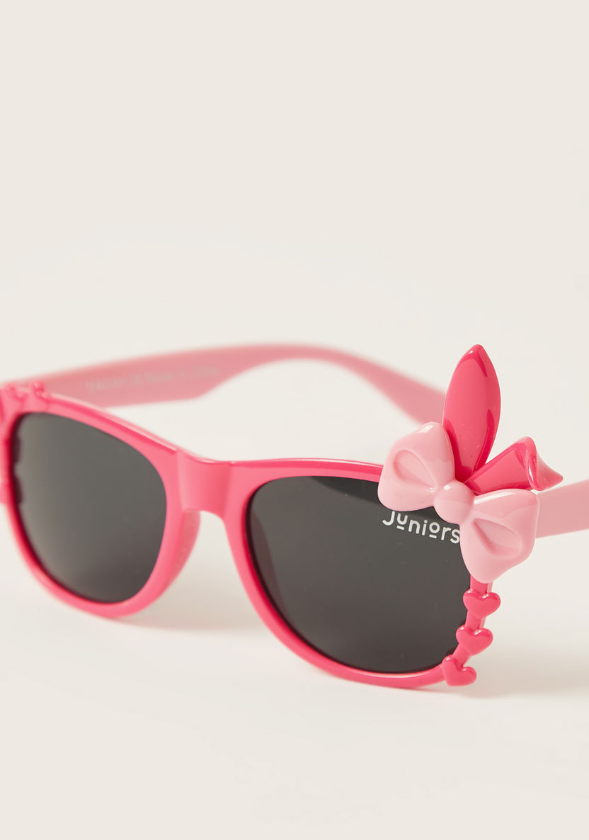 Charmz Solid Sunglass with Bow Accent-Sunglasses-image-1