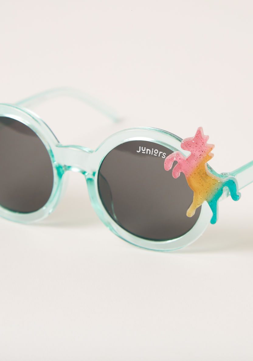 Charmz Solid Sunglasses with Unicorn Accent-Sunglasses-image-1