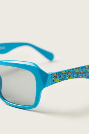 Juniors Car Print Full Rim Sunglasses with Nose Pads