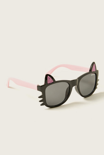 Charmz Glitter Ear Accented Full Rim Sunglasses