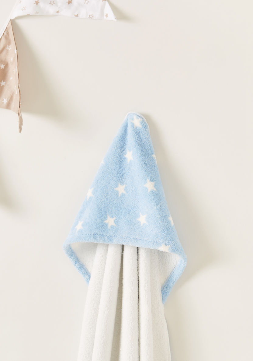 Giggles Star Print Towel with Hood - 75 x 75 cms-Towels and Flannels-image-1