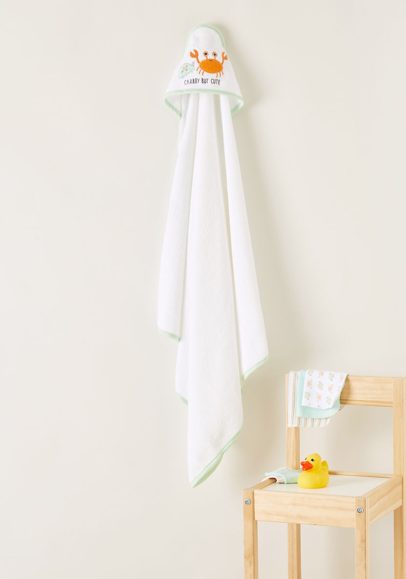 Juniors 6-Piece Hooded Crab Towel and Washcloth Set-Towels and Flannels-image-0