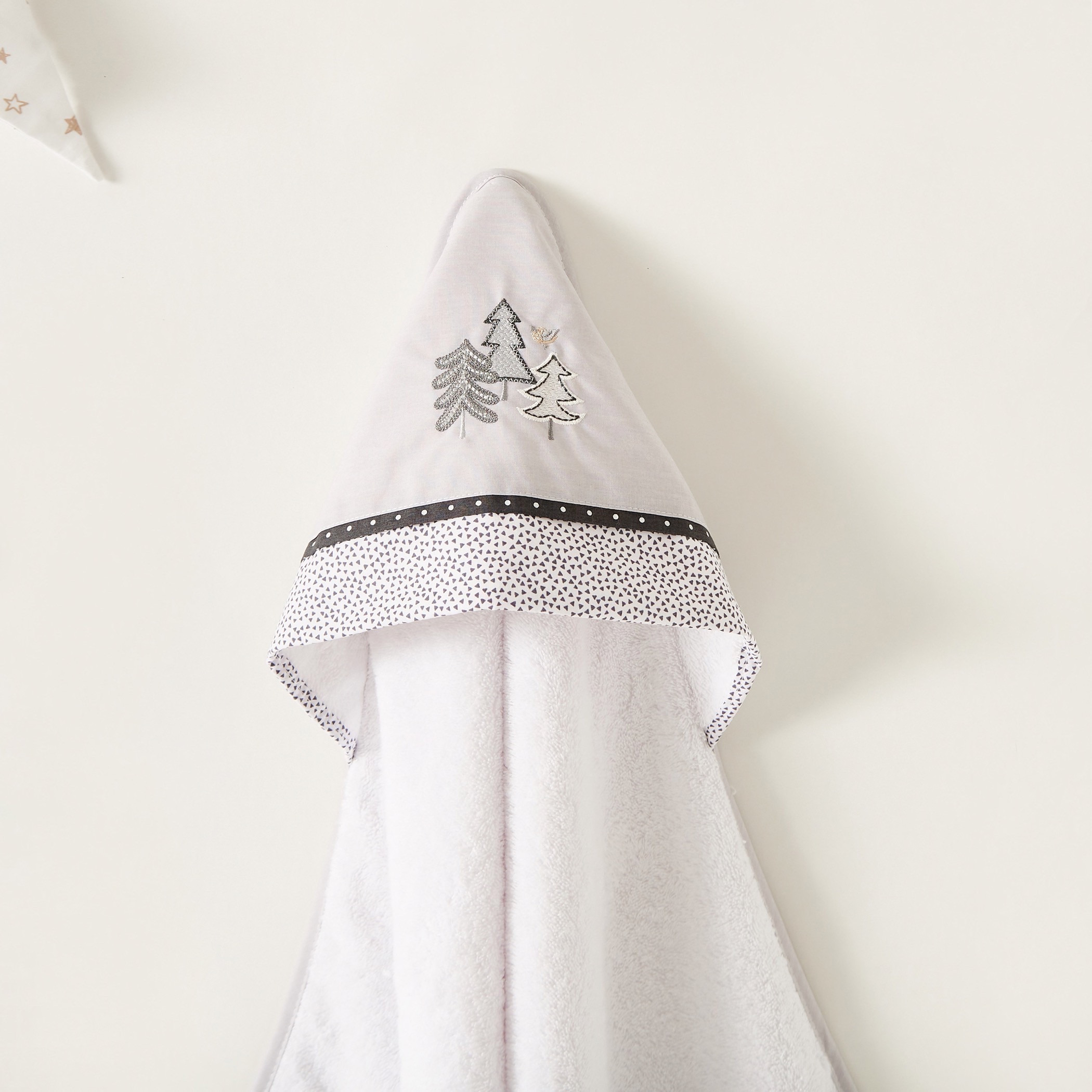 Cambrass Forest Embroidered Towel with Hood - 80x80 cms-baby-bathandcare-towels-image-2