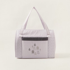 Cambrass Forest Embroidered Bag with Twin Handles and Zip Closure
