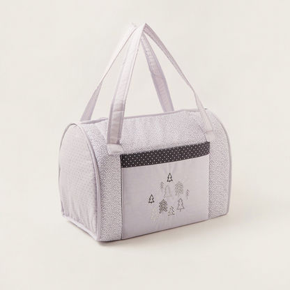 Cambrass Forest Embroidered Bag with Twin Handles and Zip Closure