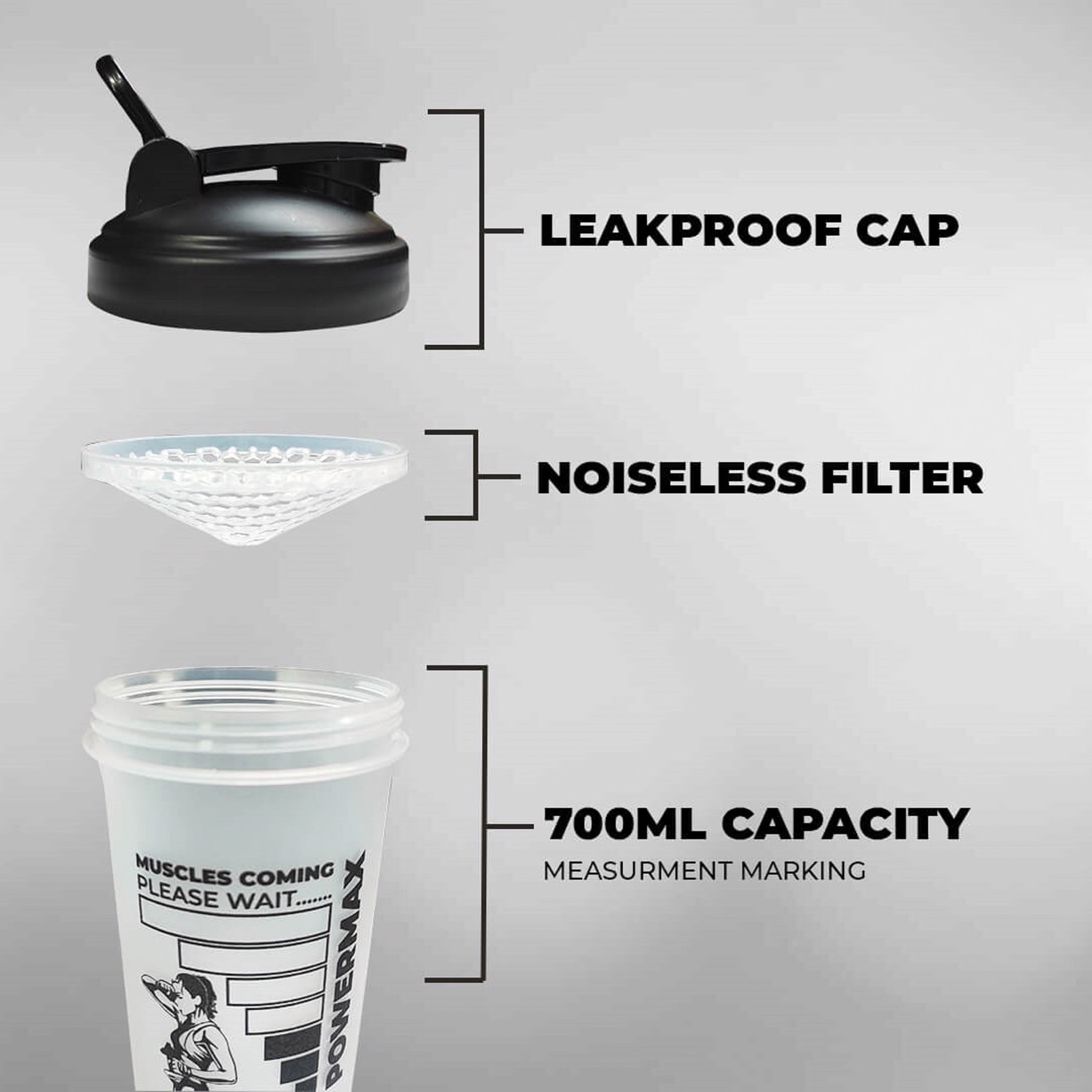 PowerMax Fitness Protein Shaker Bottle - 700 ml-sports-gear-gym-image-3