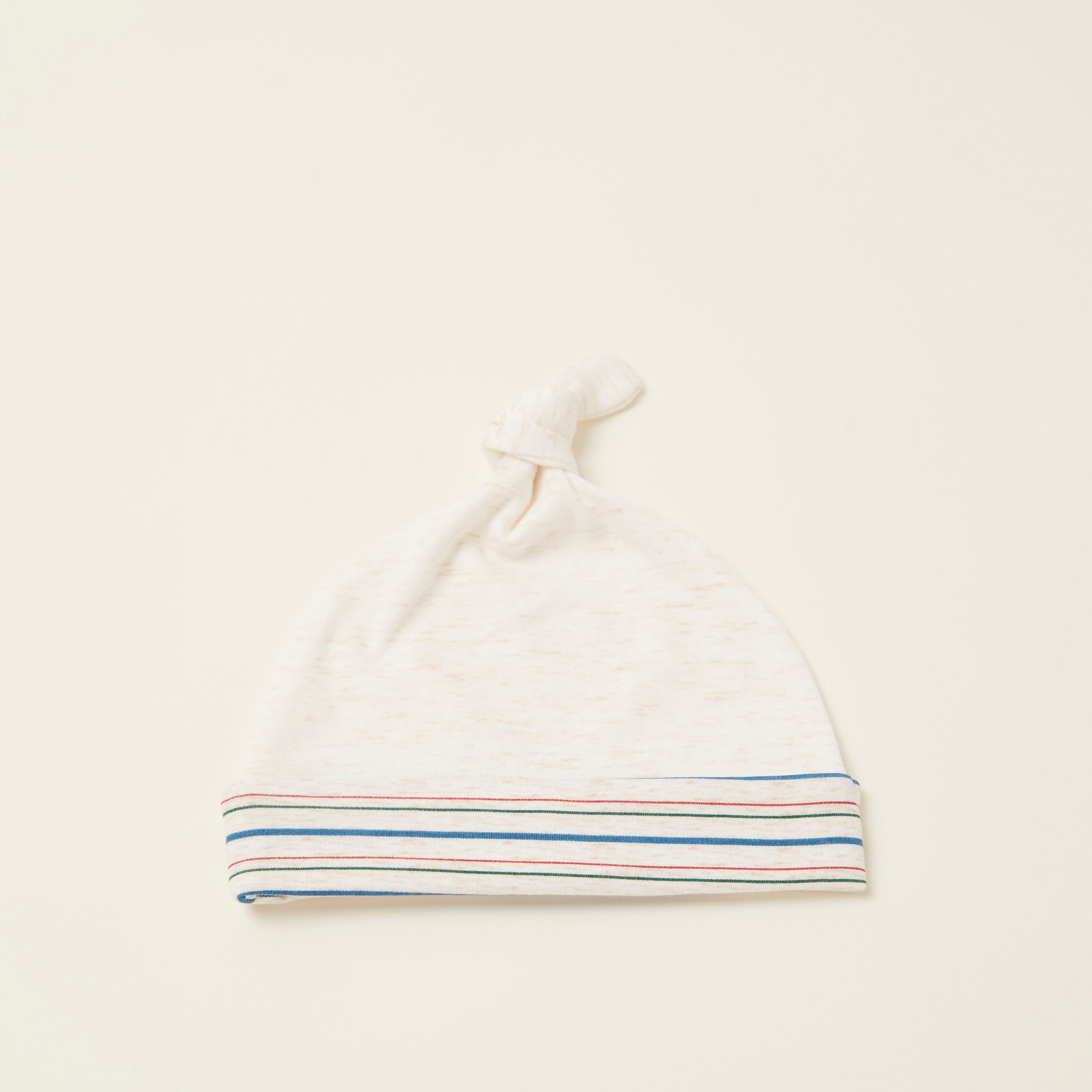 Juniors Textured Cap with Striped Border and Knot-baby-boys-accessories-caps-image-1