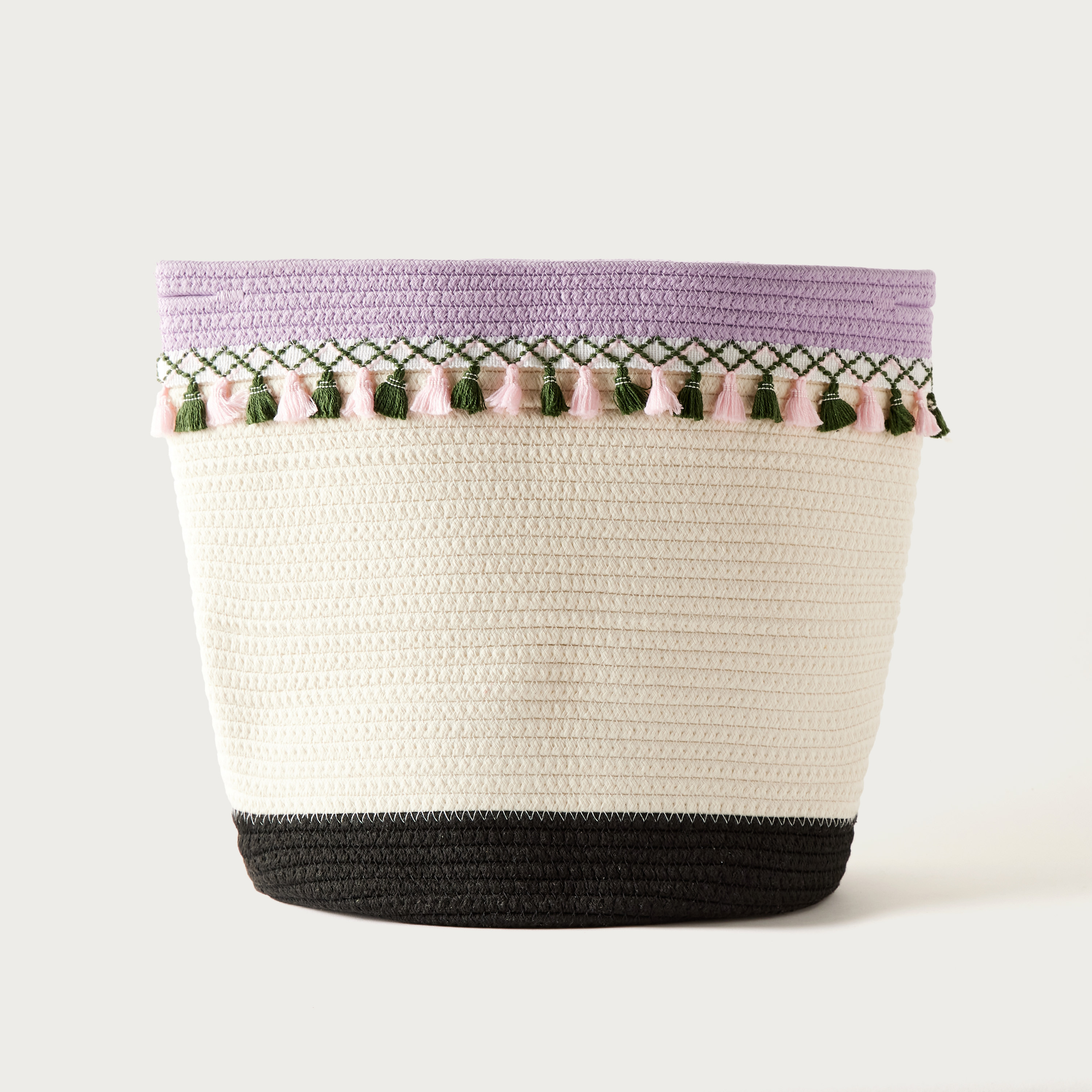 Findz Tassel Accented Storage Basket - 30x35 cms-household-decor-boxesandtrays-image-1