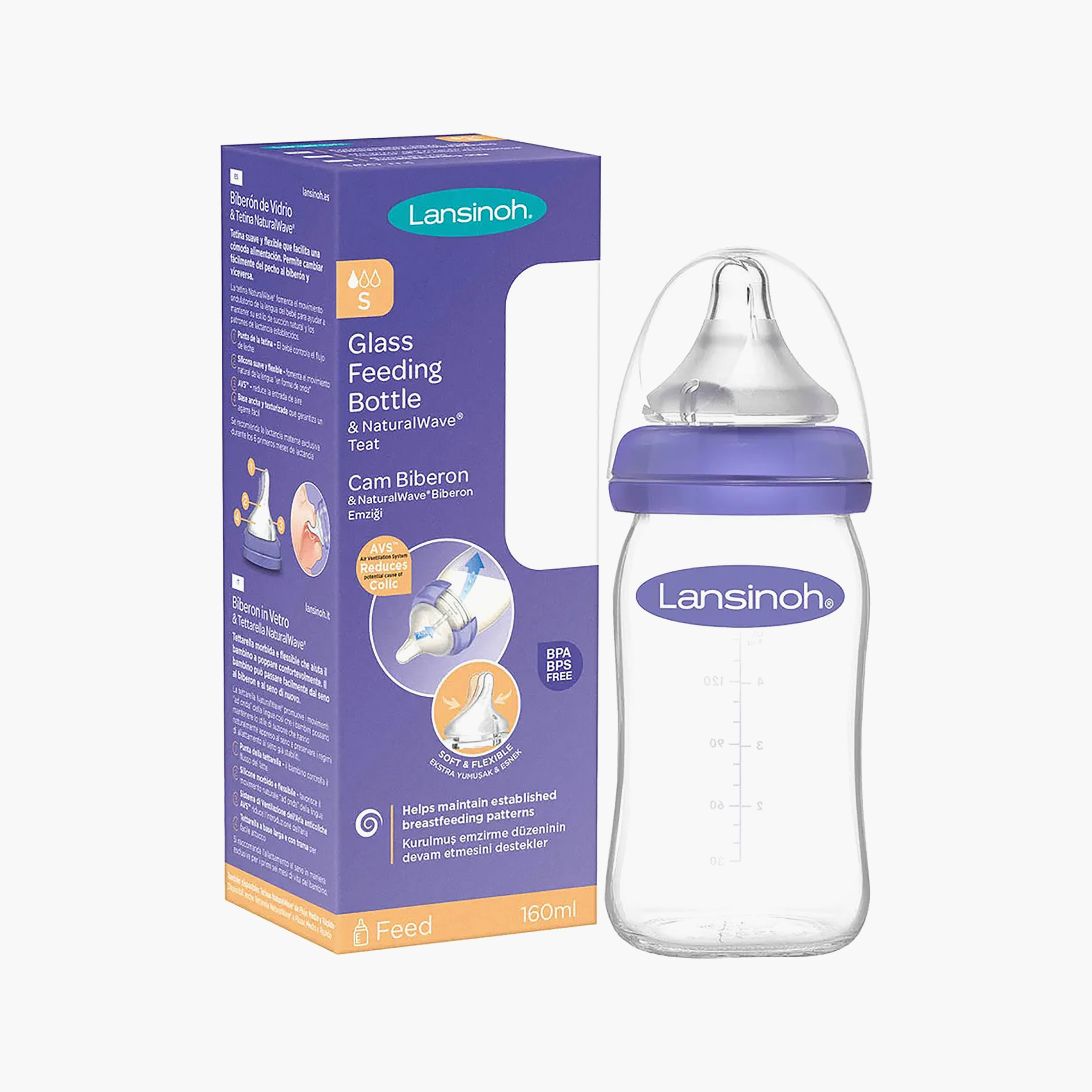 Lansinoh Feeding Bottle with Natural Wave Teat, 160 ml-baby-feeding-feedingbottles-bottlesandteats-image-3
