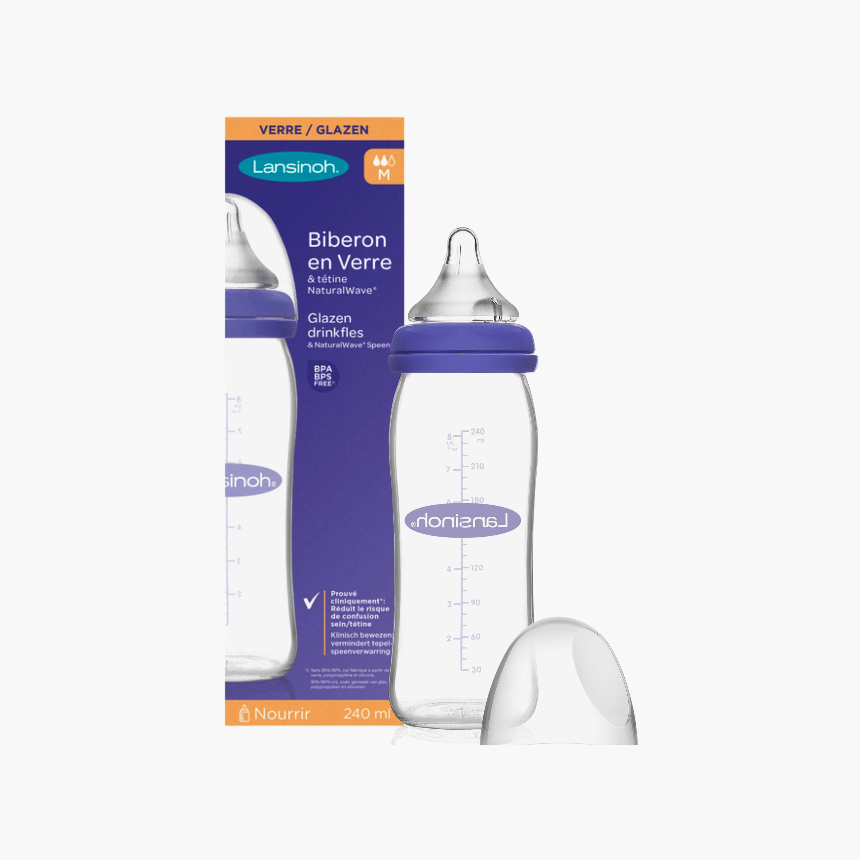 Lansinoh Feeding Bottle with NaturalWave Teat, 240 ml-baby-feeding-feedingbottles-bottlesandteats-image-2