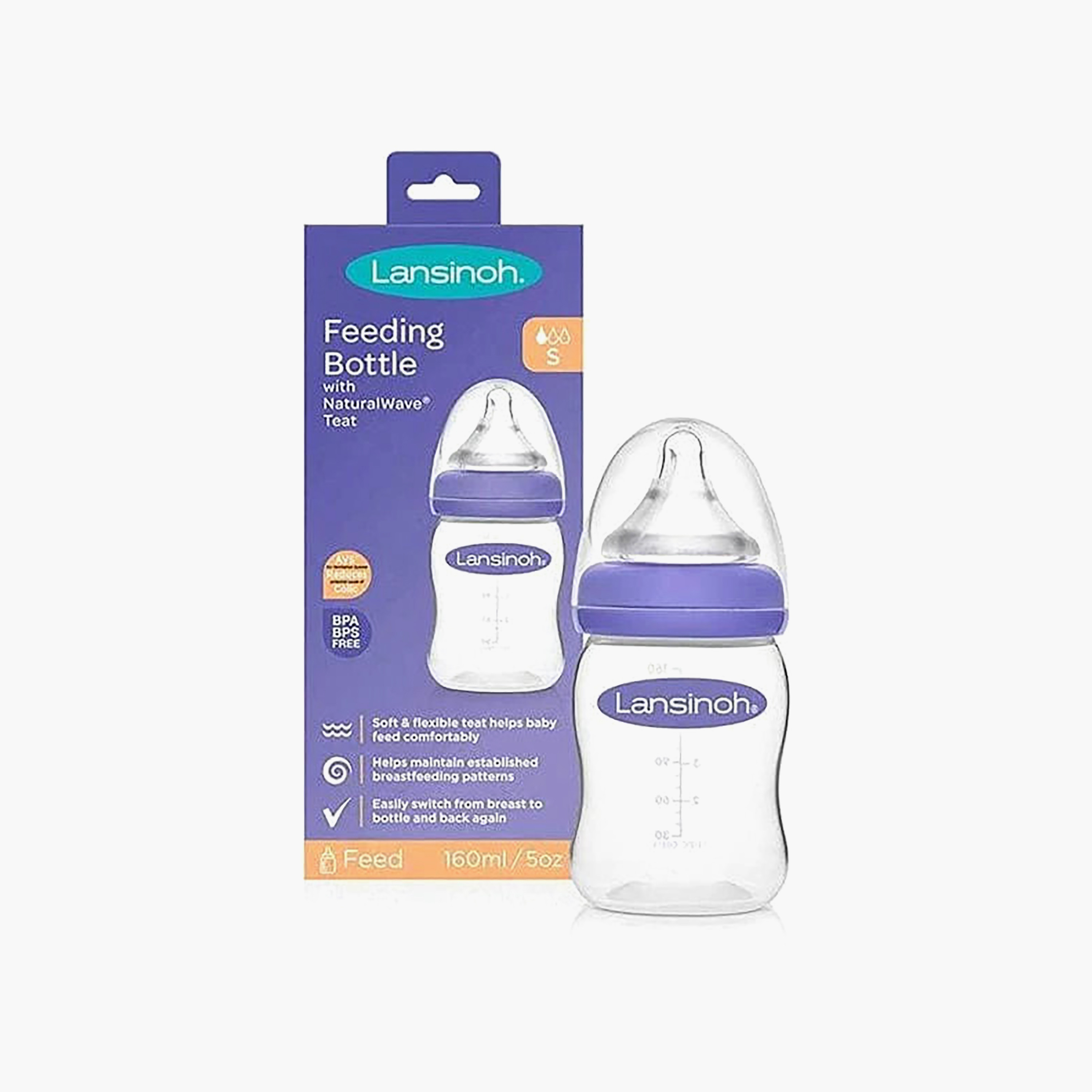 Lansinoh Feeding Bottle with Natural Wave Teat, 160 ml-baby-feeding-feedingbottles-bottlesandteats-image-2