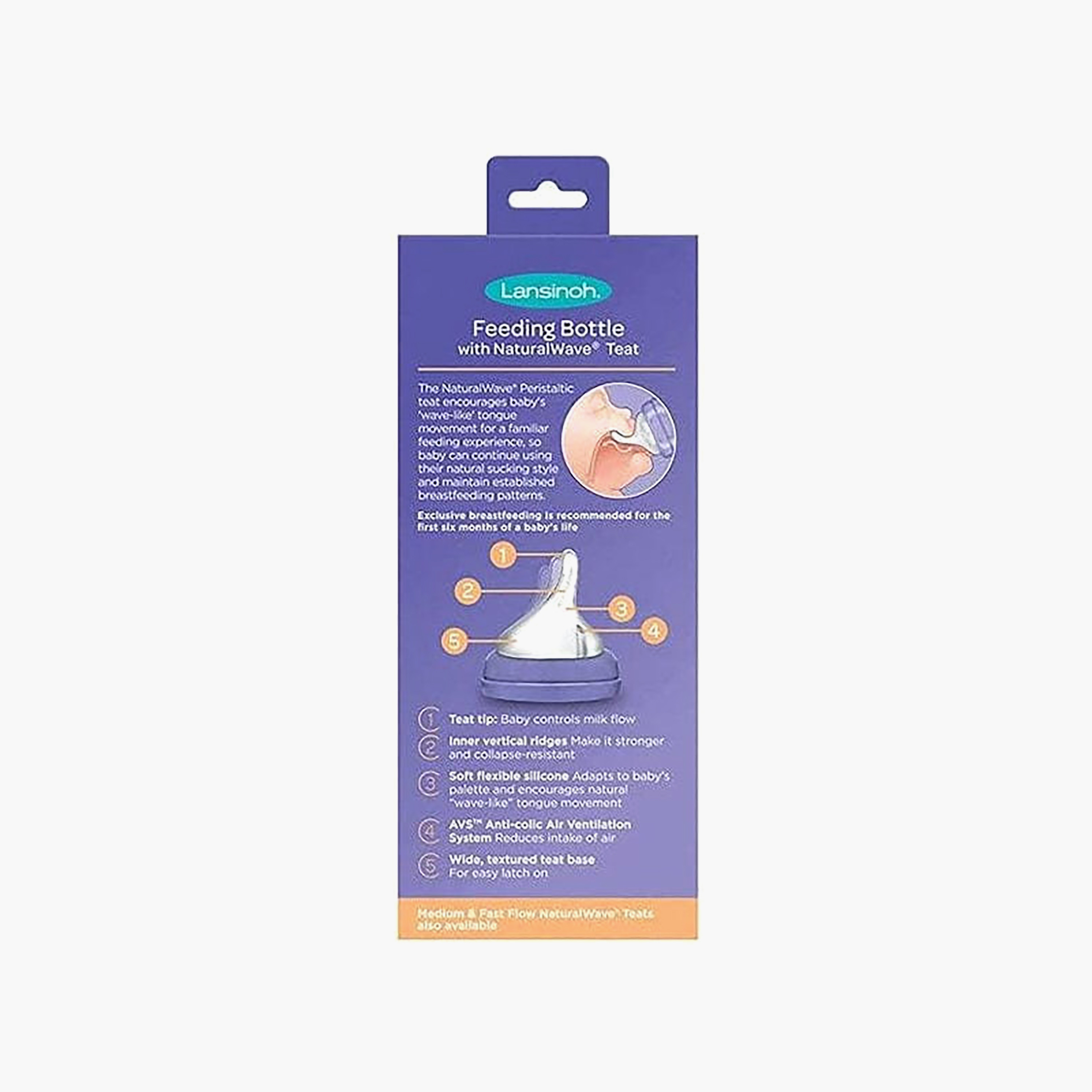 Lansinoh Feeding Bottle with Natural Wave Teat, 160 ml-baby-feeding-feedingbottles-bottlesandteats-image-3