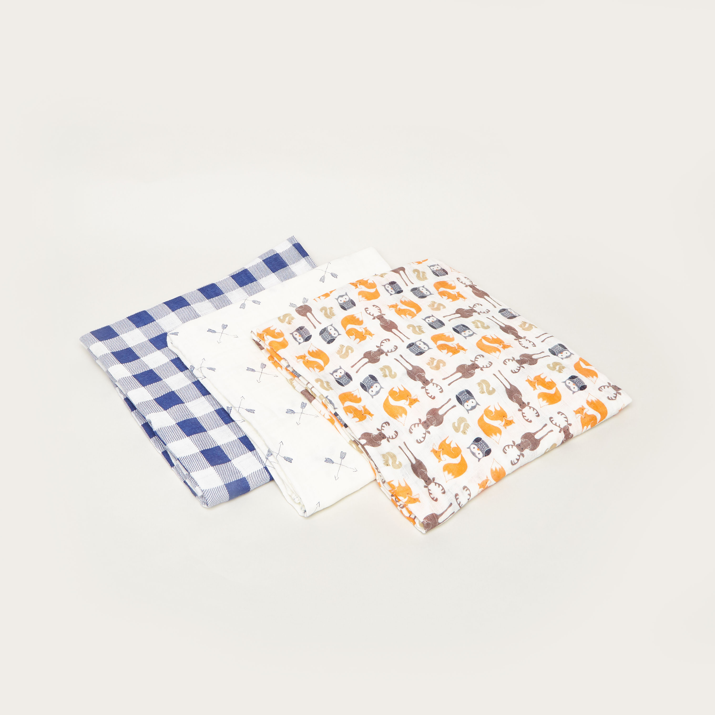 Buy Hudson Baby Muslin Swaddle Blanket Set of 3 Online Mothercare Bahrain