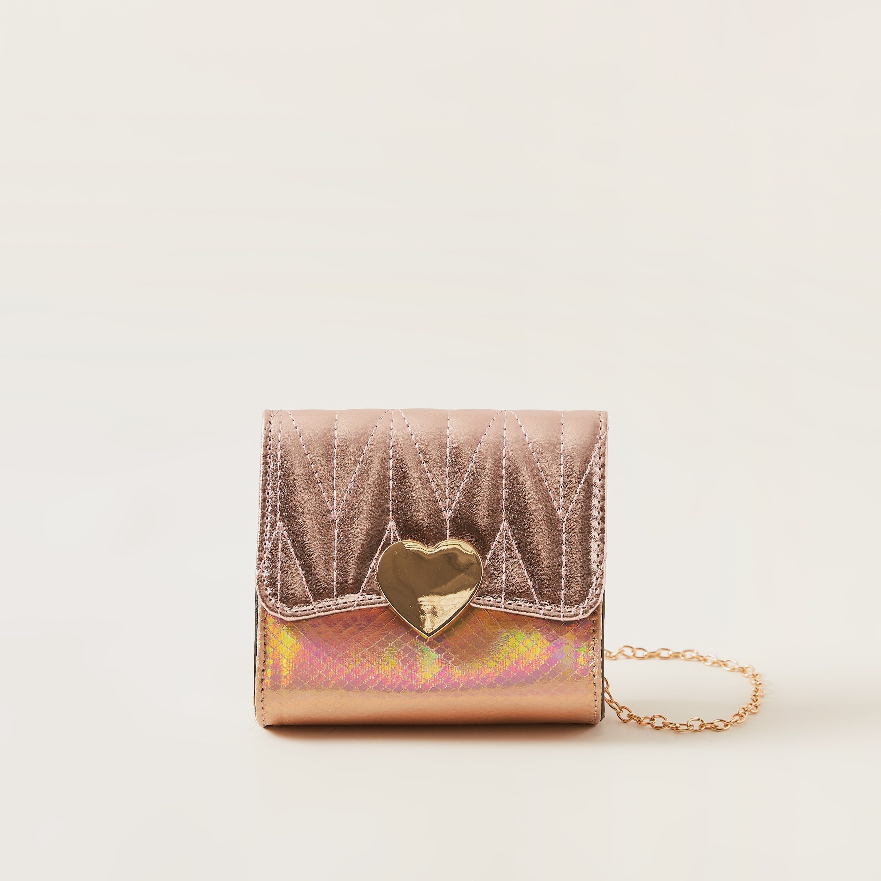 Charmz Textured Crossbody Bag with Detachable Chain Strap-girls-accessories-bags-image-1
